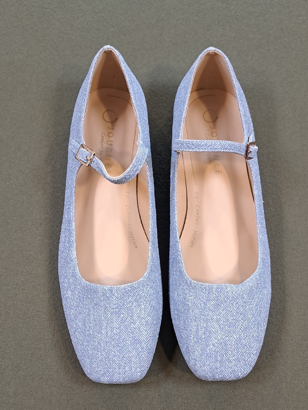 Journee Carrie Mary Jane Flat - Color: Denim - Size: 9 - Picture 2 of 10